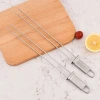 Cross-border 430 barbecue fork, stainless steel barbecue skewers, semi-automatic barbecue fork, outdoor heat-resistant portable barbecue fork Specification image